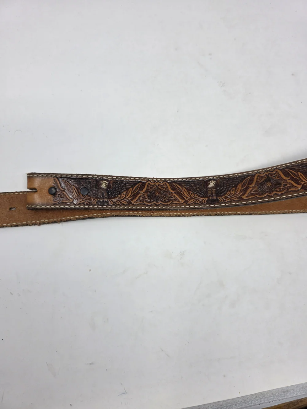 3D Belt Co Tooled Leather Belt Size 40 Full Grain Cowhide Eagle Western Cowboy